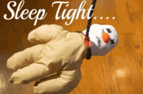 Sleep Tight Hang Snowman GIF