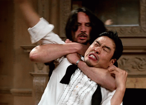 Sleeper Hold Keanu Reeves On Randall Parks GIF