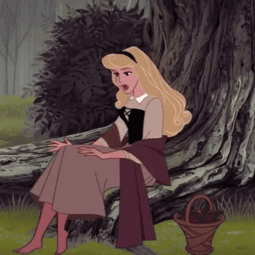 Sleeping Beauty Sitting Under The Tree GIF