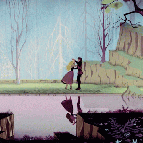 Sleeping Beauty Dancing By The Lake With Prince GIF