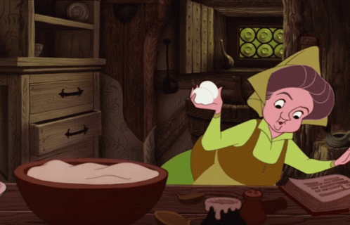 Sleeping Beauty Godmother Baking GIF