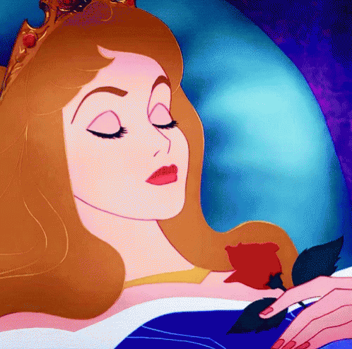 Sleeping Beauty Holding Rose GIF