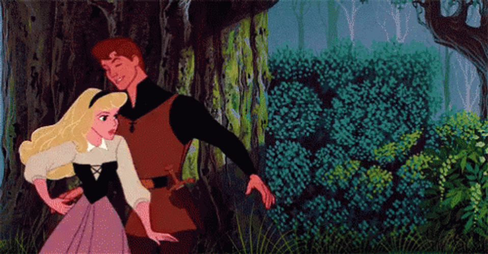 Sleeping Beauty With Prince GIF