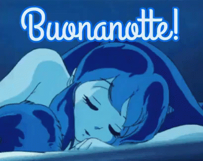 Sleeping Blue Princess Buona Notte GIF