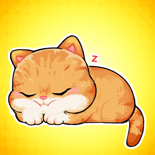 Sleeping Cartoon Cat With N GIF