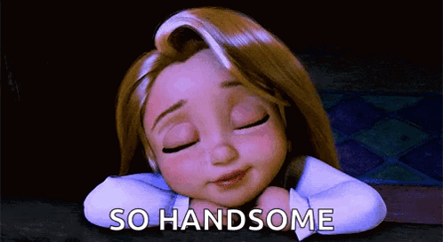 Sleeping Cartoon Girl Saying So Handsome