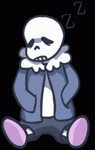 Sleeping Cartoon Skeleton with Z