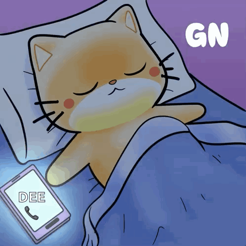 Sleeping Cat Next To Dee Phone GIF
