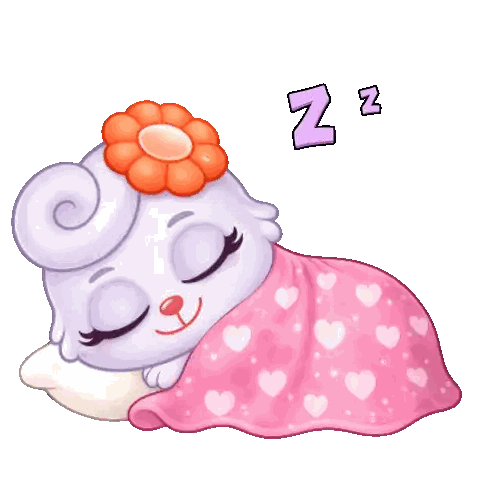 Sleeping Cat Under Pink Hearts Blanket