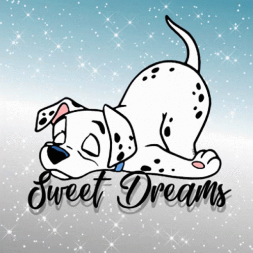Sleeping Dog Dalmation Dobranoc GIF