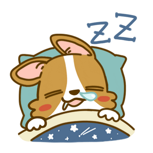 Sleeping Dog Lazy Corgi Sticker GIF