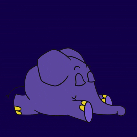 Sleeping Little Elephant Dobranoc GIF