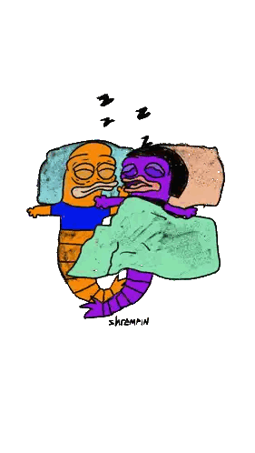 Sleeping Man and Woman Shrampin