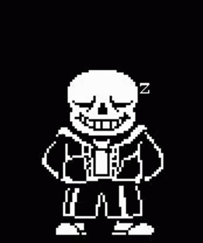 Sleeping Pixel Art Skeleton GIF