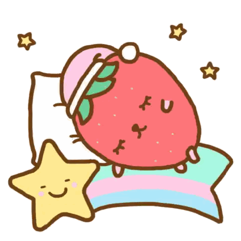 Sleeping Strawberry on Pillow