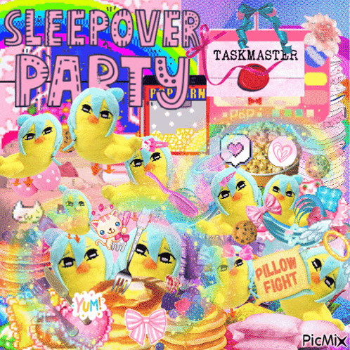Sleepover Pillow Fight Poster