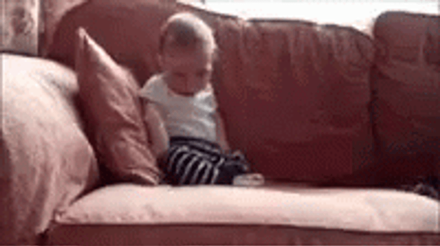 Sleepy Baby Falling Faceplant GIF