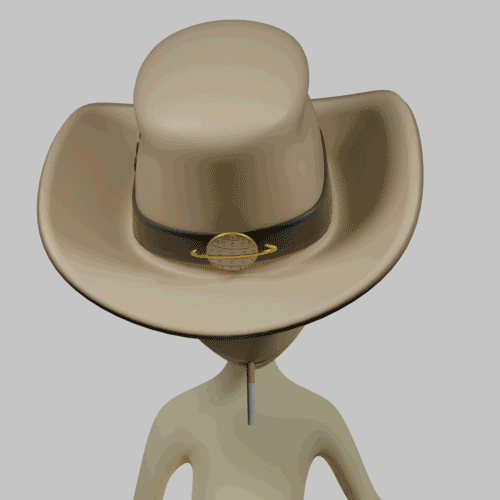 Sleepy Cowboy Shoots Raygun GIF