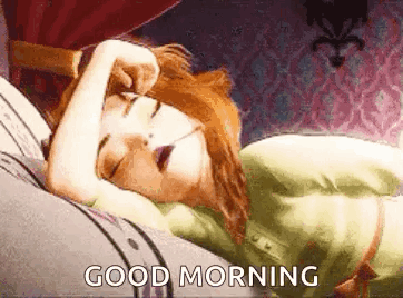 Sleepy Good Morning Anna Of Arendelle GIF