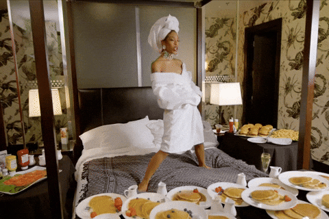 Sleepy Good Morning Breakfast In Bed GIF