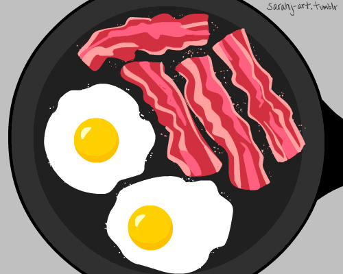 Sleepy Good Morning Eggs And Bacon GIF