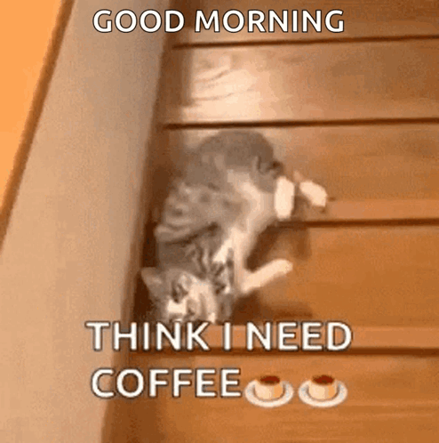 Sleepy Good Morning Need Coffee GIF
