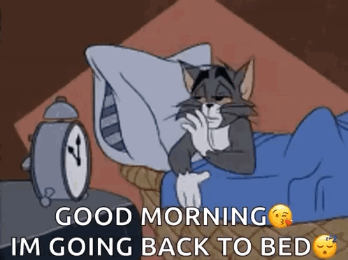 Sleepy Good Morning Tom Cat GIF