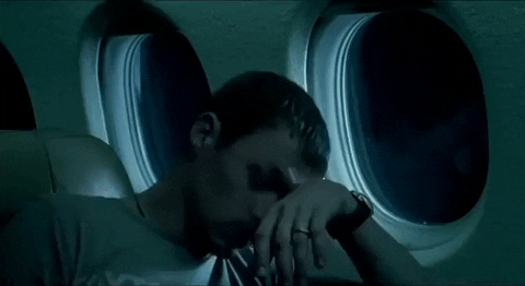 Sleepy Guy On Airplane GIF