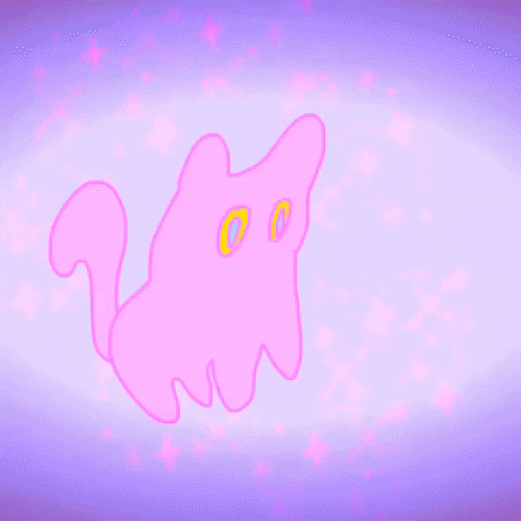 Sleepy Kawaii Cat Ghost GIF