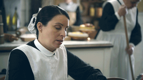 Sleepy Maid Slapping Herself GIF
