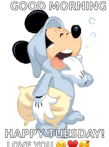Sleepy Mickey Animated Good Morning Monday Mood GIF