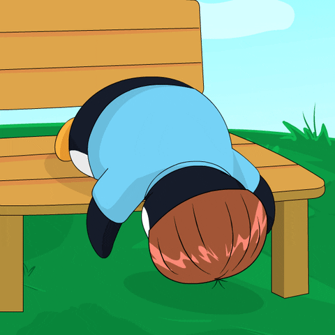 Sleepy Monday Falling Down In The Bench GIF