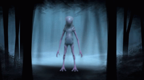 Slenderman Standing In The Forest GIF