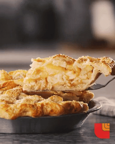 Slice of Apple Pie Being Taken Out
