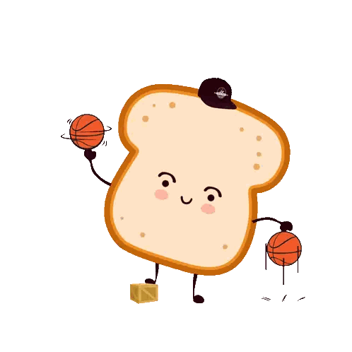 Slice of Bread Holding Two Basketballs