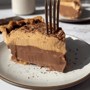 Slice Of Chocolate Peanut Butter Pie GIF