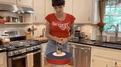 Slicing Birthday Beer Cake GIF
