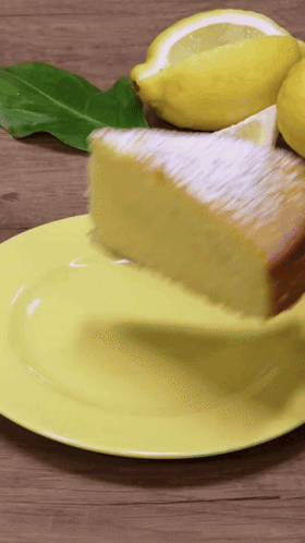 Slicing Lemon Cake GIF