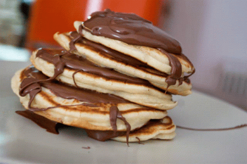Sliding Chocolate Tower Pancake GIF