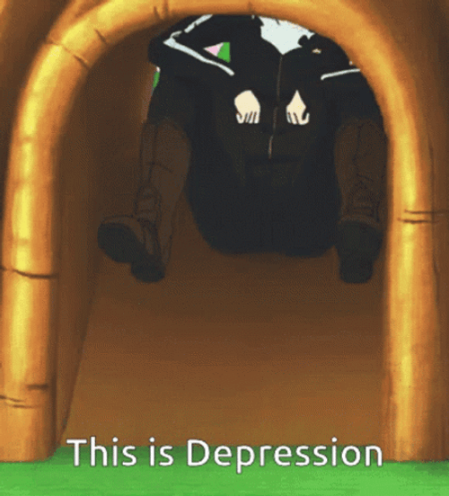 Sliding Depressed Anime GIF