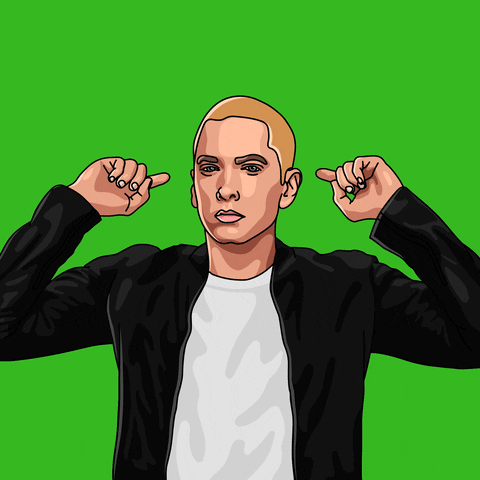 Slim Shady Cartoon Eminem Covering Ears GIF