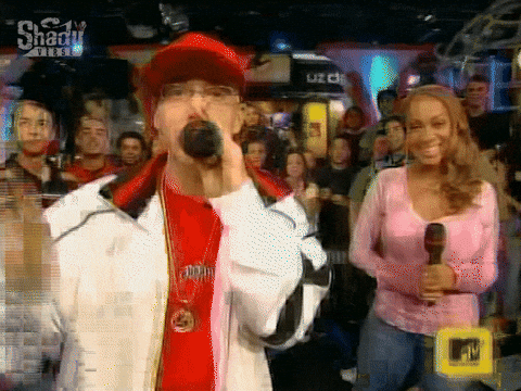 Slim Shady Performing Pointing On Camera GIF