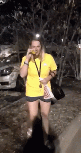Woman Slip On Banana Peel GIF