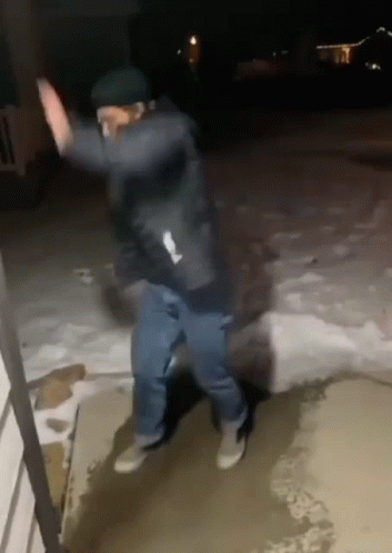Guy Slip On Ice GIF