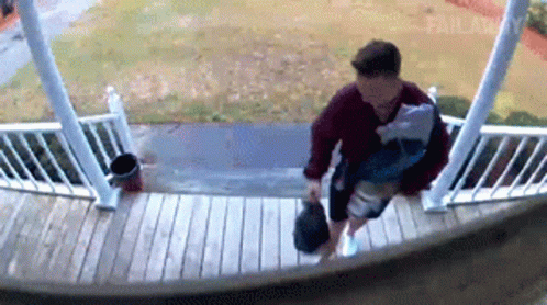 Slip Man On The Steps GIF