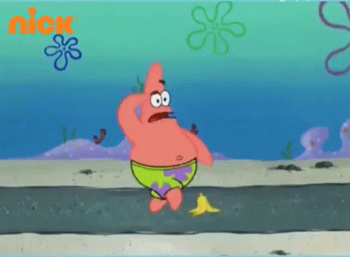 Slip Spongebob On Banana Peel GIF