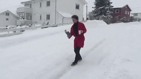 Slip Norwegian Man While Drinking GIF