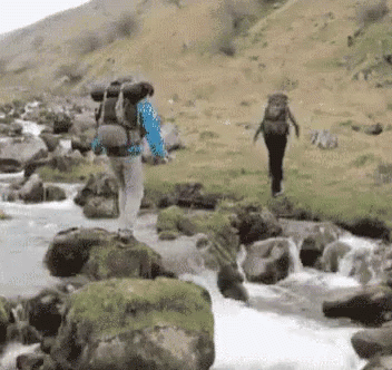 Slipping On A Mountain River GIF