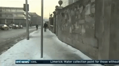 Caught On Camera The Man Slipping On Ice GIF