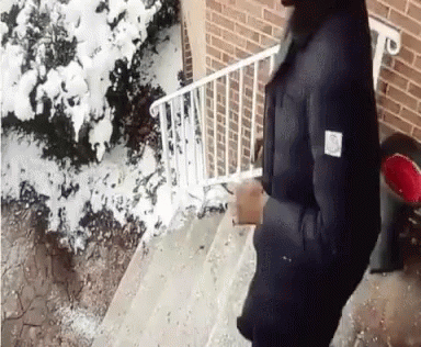 Slipping On Ice At Doorstep GIF